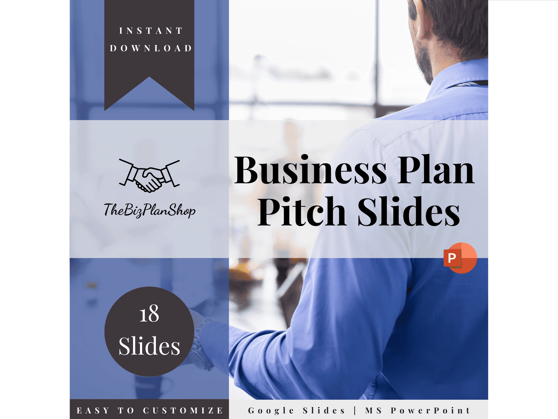 Business Plan Pitch Deck, Pitch Slides, Presentation Template, PowerPoint