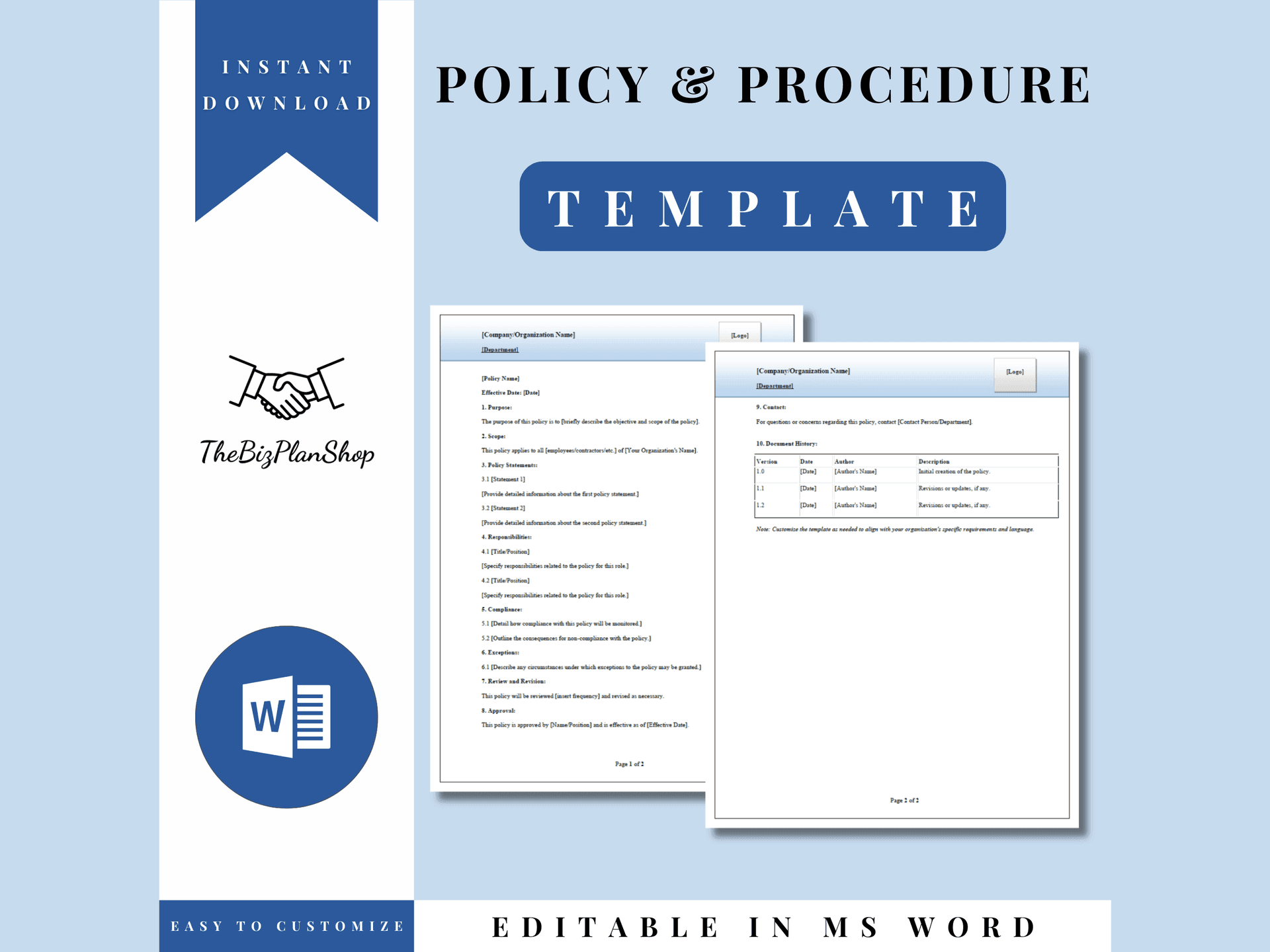 Policy & Procedure Template and Guide